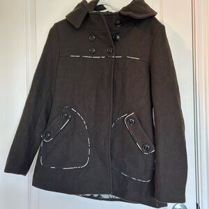 Brown Double-Breasted Women's Coat